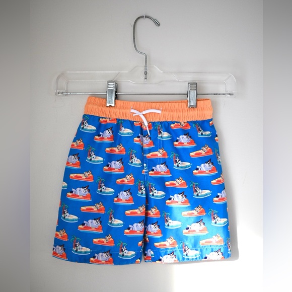 Bluey Other - Kids Bluey Swim Trunks 3T - NWOT Boys- Blue & Orange Shorts with Liner